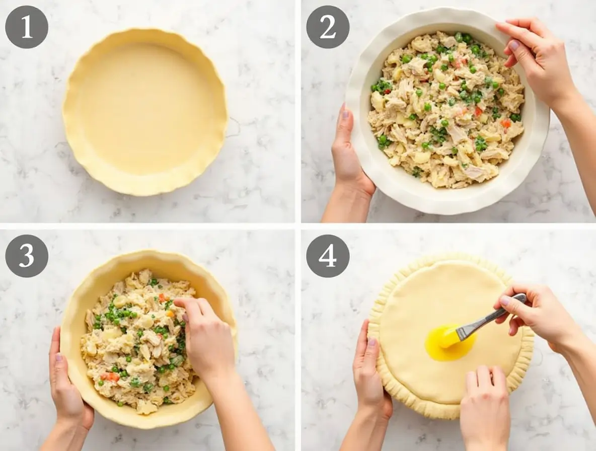 Step by step to make chicken pot pie